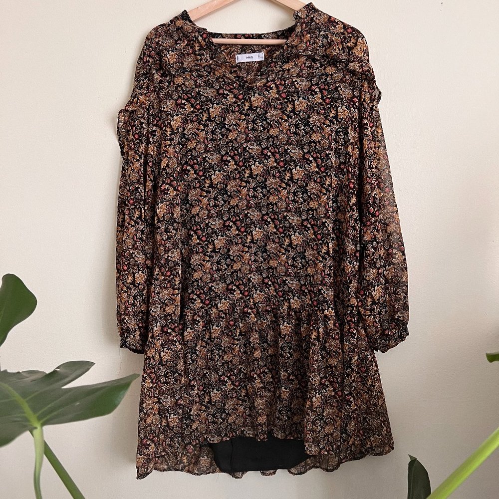 MANGO CHICAGO V-neck ruffle dress